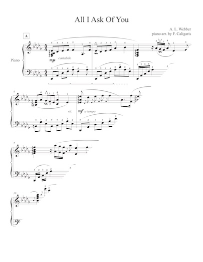 all i ask of you fabrizio caligaris piano arrangements all of you pdf