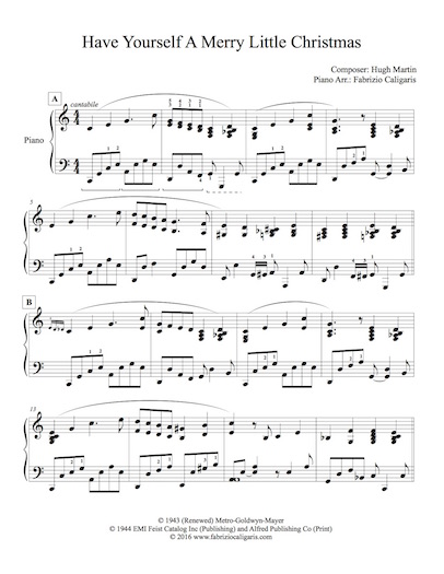 have yourself a merry little christmas fabrizio caligaris piano arrangements - Have Yourself A Merry Little Christmas Piano Sheet Music have yourself a merry little christmas fabrizio caligaris piano arrangements - Have Yourself A Merry Little Christmas Piano Sheet Music