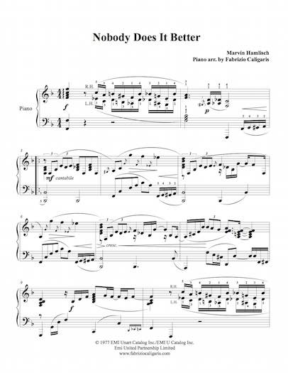 nobody does it better fabrizio caligaris piano arrangements nobody does it better sheet music