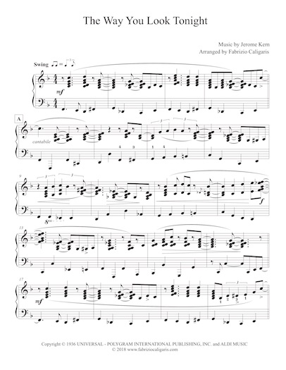 the way you look tonight fabrizio caligaris piano arrangements the way you look tonight sheet music